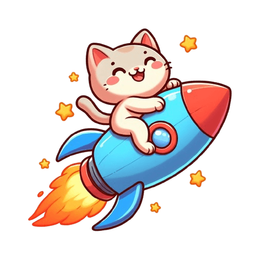 Cat riding a rocket